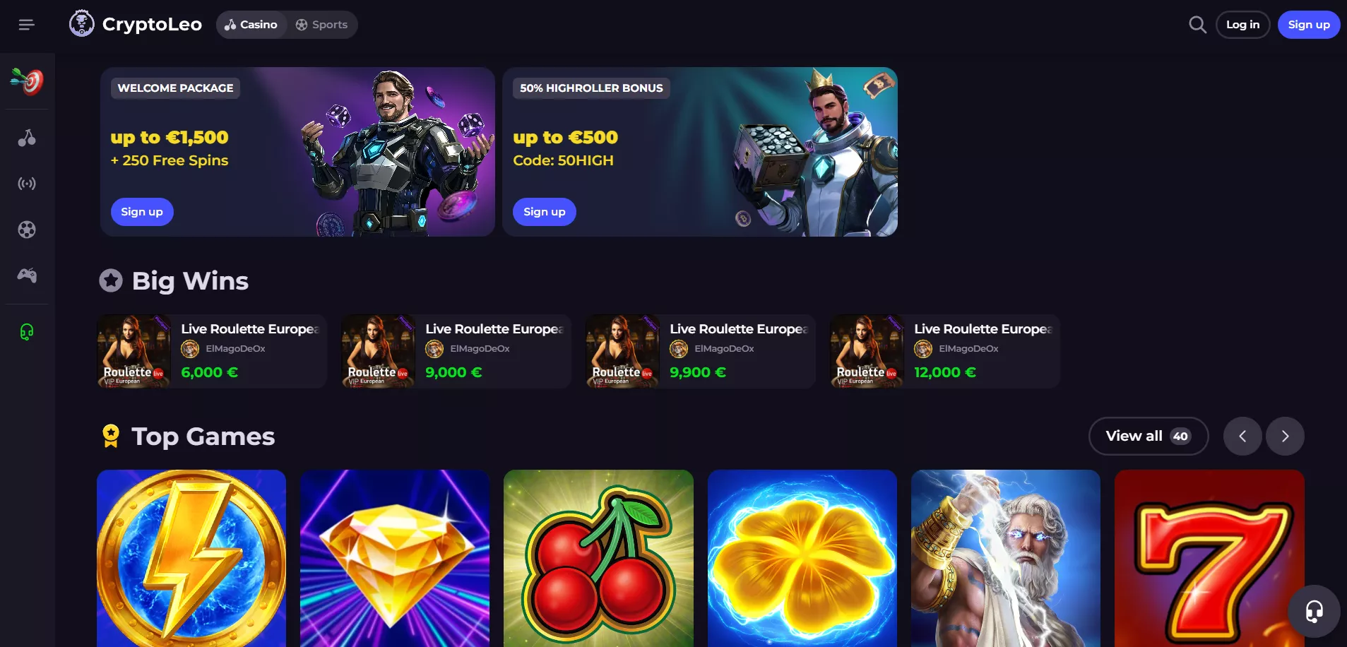 CryptoLeo Pagina principale